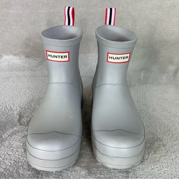 Hunter Boots Womens Size 8 Gray Play Short Rain Ankle Rubber Waterproof NEW - Picture 5 of 10